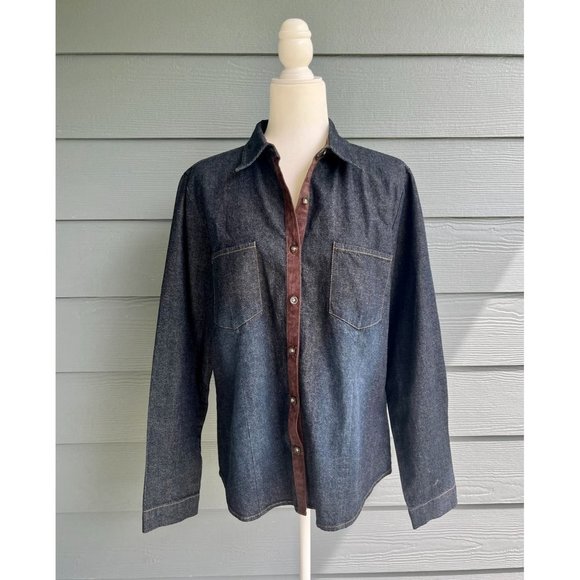 Classic Blues Collection Jackets & Blazers - Classic blues denim brown button up XL